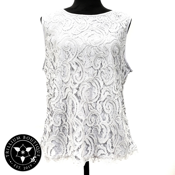 Adrianna Papell Women's Lace Top Frost NWT - Picture 2 of 7